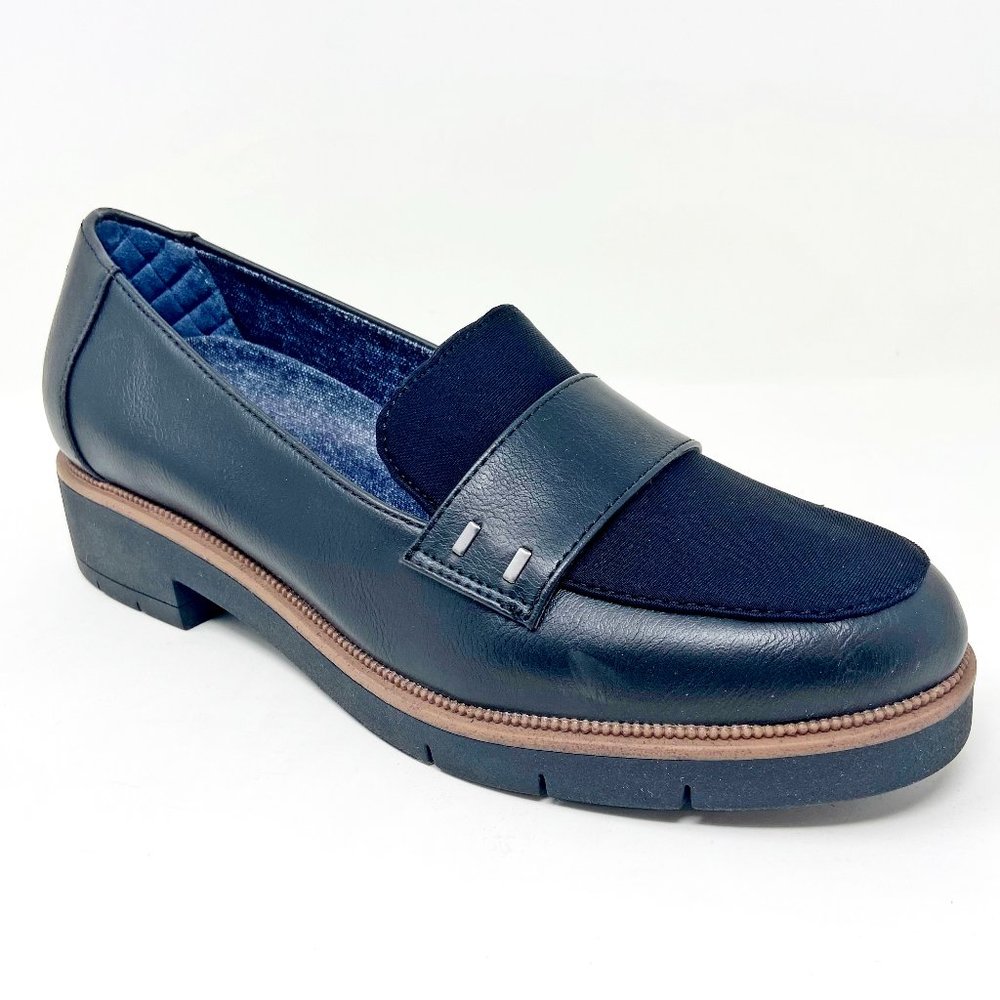 Dr Scholl's Grow Up Black Leather Womens Slip On Loafers G4585M2001